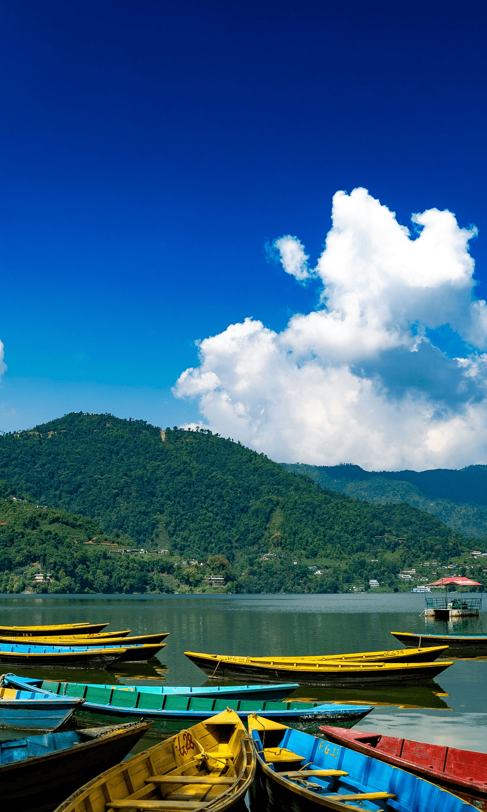 Fewa Lake in Pokhara, Nepal