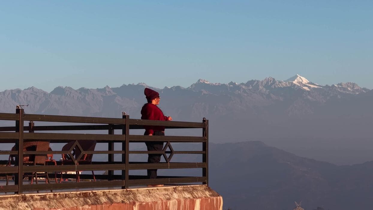 Traveler discovering Nepal online
